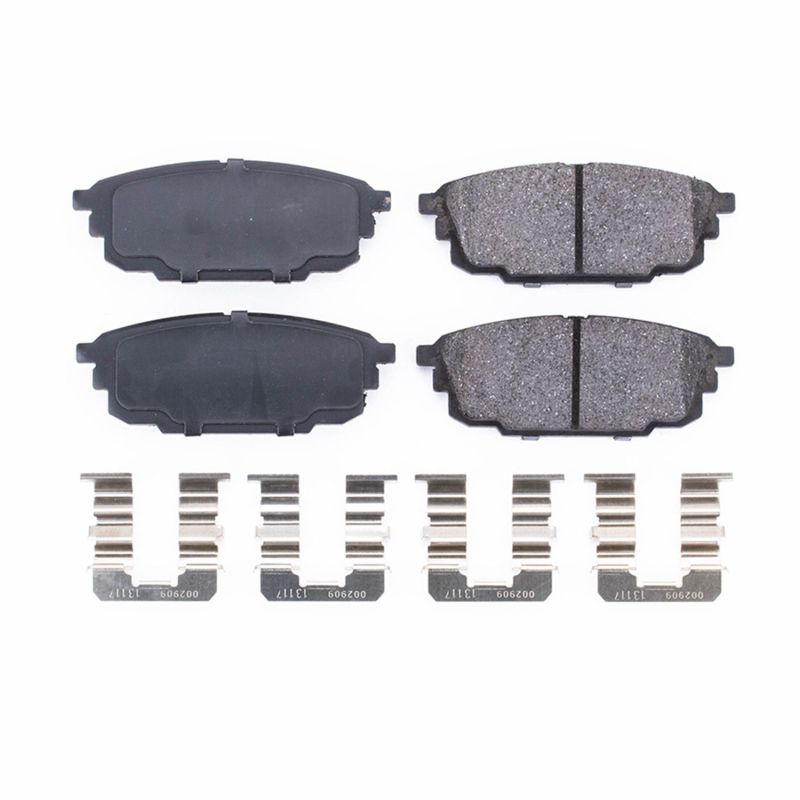 PSB Z17 Evolution Brake Pads - Power Stop 01-03 Mazda Protege Rear Z17 Evolution Ceramic Brake Pads w/Hardware