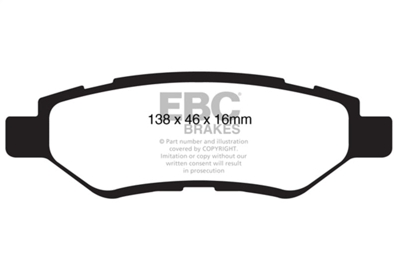 EBC Yellowstuff Brake Pad Sets - EBC 08-13 Cadillac CTS 3.0 Yellowstuff Rear Brake Pads