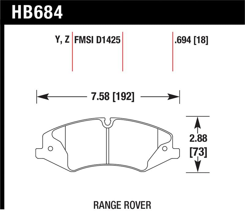 HAWK Ceramic Brake Pad Sets - Hawk 10-13 Range Rover/Range Rover Sport Supercharged Performance Ceramic Street Front Brake Pads