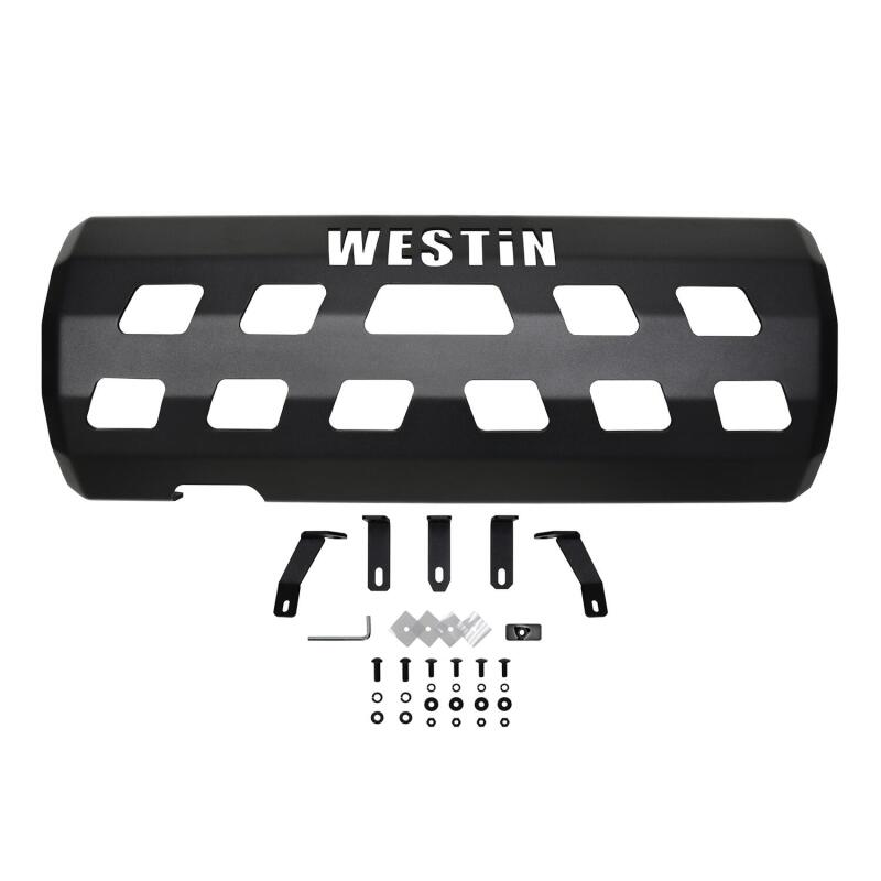 WES Skid Plates - Westin 18-22 Jeep Wrangler JL (Excl. 4xe) Muffler Skid Plate - Tex. Blk