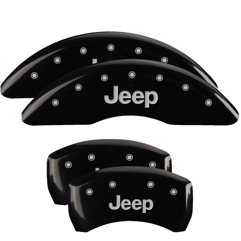 MGP Caliper Covers 4 Logo - MGP 4 Caliper Covers Engraved Front & Rear JEEP Black finish silver ch