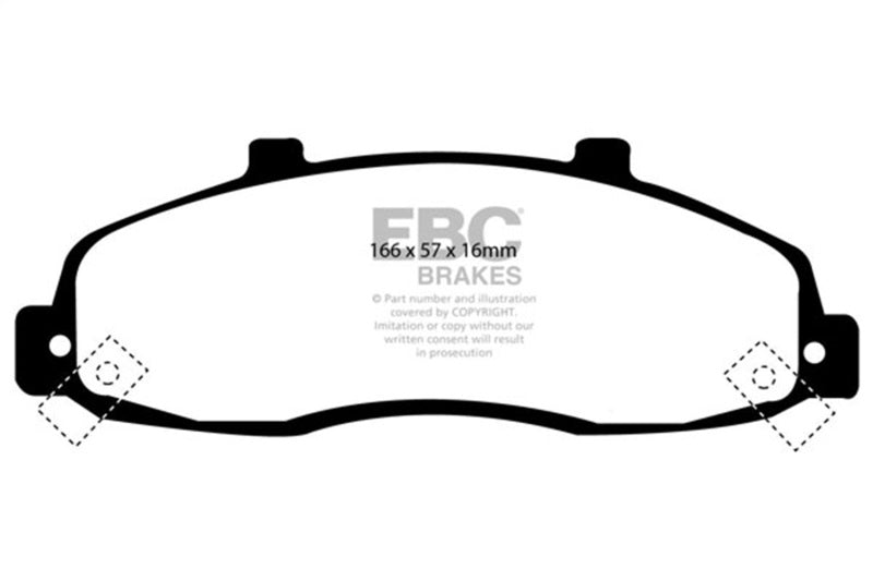 EBC Greenstuff Brake Pad Sets - EBC 98-99 Ford F150 4.2 (2WD) (Rear Wheel ABS) Greenstuff Front Brake Pads
