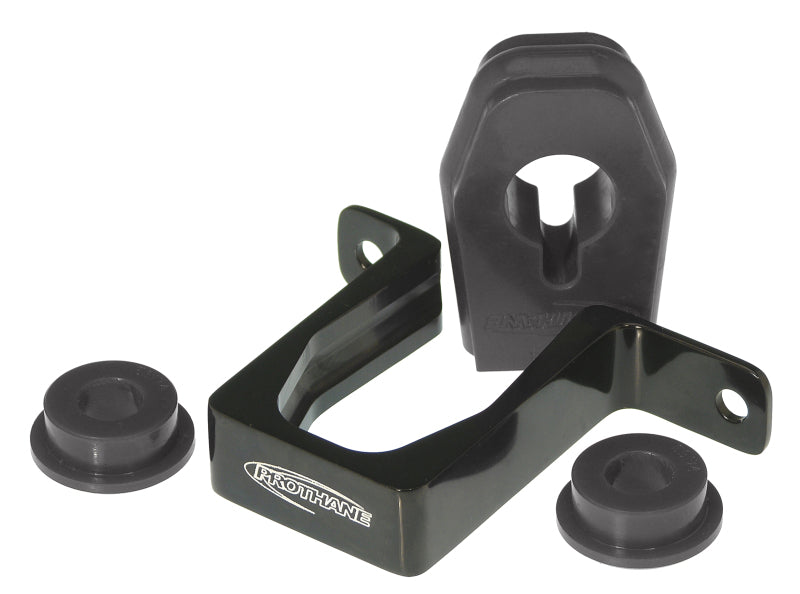 PRO Transmission Mounts - Blk - Prothane Ford Mustang Shifter Bushings w/ Billet Bracket - Black