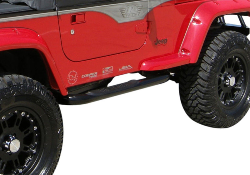 RAM Round Nerf Bar - Rampage 2007-2018 Jeep Wrangler(JK) 3 Inch Round Nerf Bar - Black