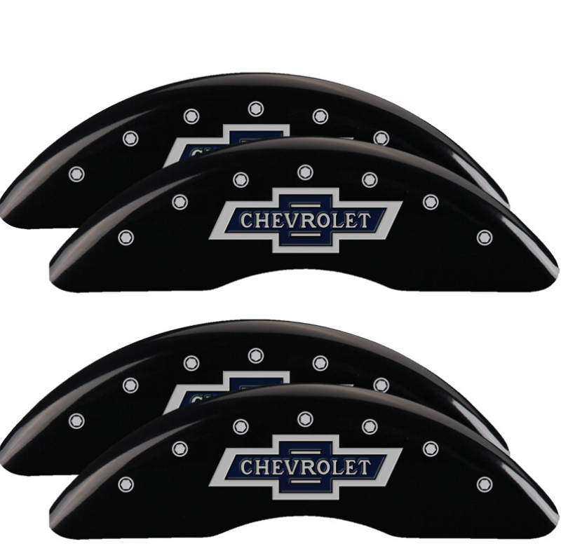 MGP Caliper Covers 4 Logo - MGP 4 Caliper Covers Engraved F & R 100th Anniv Black Finish Silver Char 2019 Chevy Silverado 3500HD