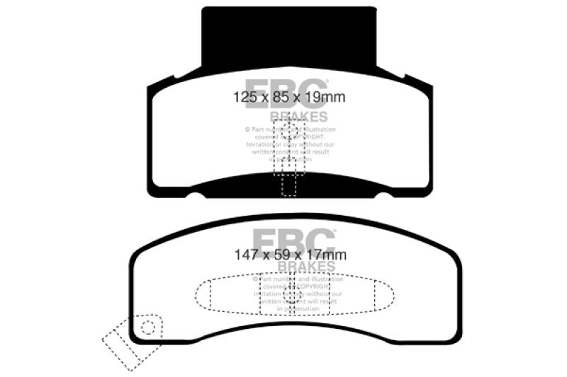 EBC Ultimax2 Brake Pad Sets - EBC 92-99 Chevrolet C30 DRW Ultimax2 Front Brake Pads