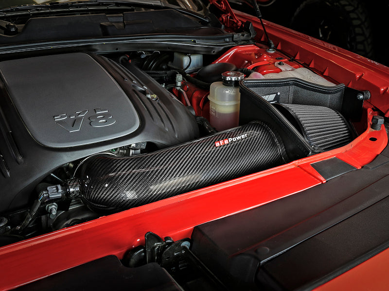 AFE Track Series Intake - aFe POWER Magnum FORCE Carbon Fiber Stage 2 Track Series Pro Dry S CAIS - 11-18 Dodge Challenger V8