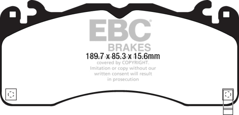 EBC Yellowstuff Brake Pad Sets - EBC 15+ Ford Mustang 5.0 Performance Pkg Yellowstuff Front Brake Pads