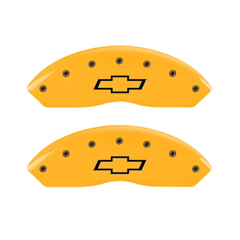 MGP Caliper Covers 2 Logo - MGP 2 Caliper Covers Engraved Front Bowtie Yellow Finish Black Char 1997 Chevrolet C3500