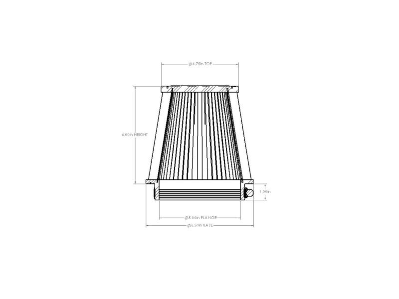 AFE Universal D2 Dura Dry Air Filter - aFe POWER Universal Clamp-On Air Filter w/ D2 Dura-Dry Media - 5in F x 6.5in B x 4.75in T x 6in H