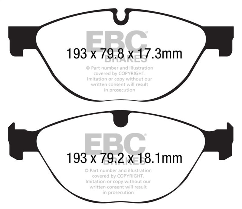 EBC Redstuff Brake Pad Sets - EBC 13+ Jaguar F-Type (Cast Iron Only) 3.0 Supercharged (380) Perf Pkg Redstuff Front Brake Pads