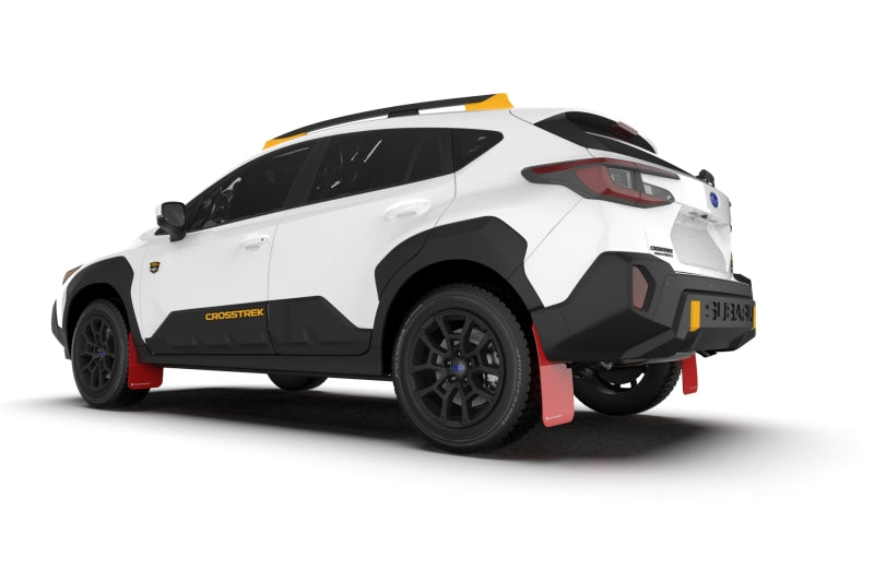 RAL UR Red Flap/Wht Logo - Rally Armor 24-25 Subaru Crosstrek (Wilderness Only) Red UR Mud Flap W/White Logo - No Drilling Req