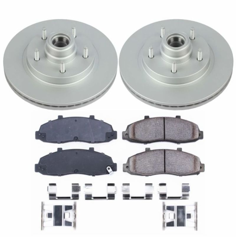 PSB Z17 Evolution Coated Kit - Power Stop 97-00 Ford F-150 Front Z17 Evolution Geomet Coated Brake Kit