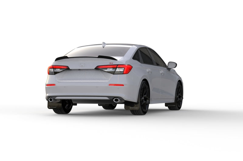 RAL UR Blk Flap/Grey Logo - Rally Armor 22-25 Honda Civic/Civic Si/Sport Black UR Mud Flap w/Grey Logo