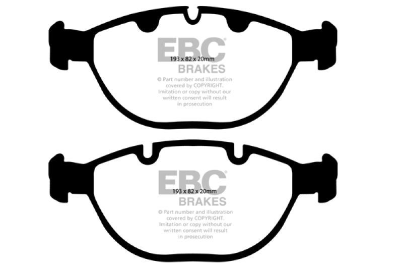 EBC Greenstuff Brake Pad Sets - EBC 02-04 BMW X5 4.6 Greenstuff Front Brake Pads