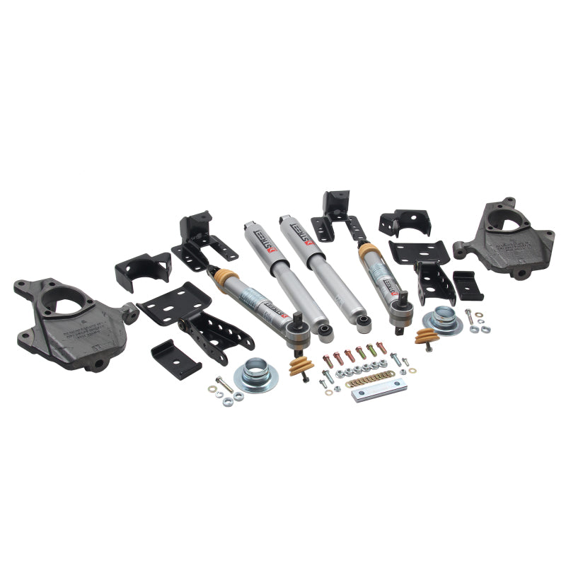 BT Lower Kit w SP Shocks - Belltech LOWERING KIT 16.5-17 Chevy Silverado/Sierra All Cab 2in F / 4in R w/ Street Perf Shocks