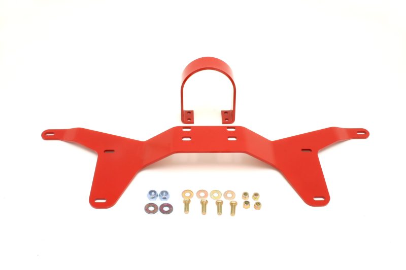 BMR Tunnel Braces - BMR 05-14 S197 Mustang Rear Tunnel Brace w/ Rear Driveshaft Safety Loop - Red