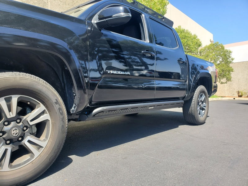 GOR Frame Mount Sliders - Go Rhino 18-23 Toyota Tacoma 4Door Frame Mount Sliders - Textured Black