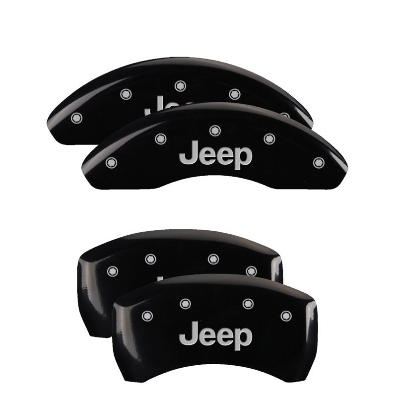 MGP Caliper Covers 4 Logo - MGP 4 Caliper Covers Engraved Front & Rear JEEP Black finish silver ch