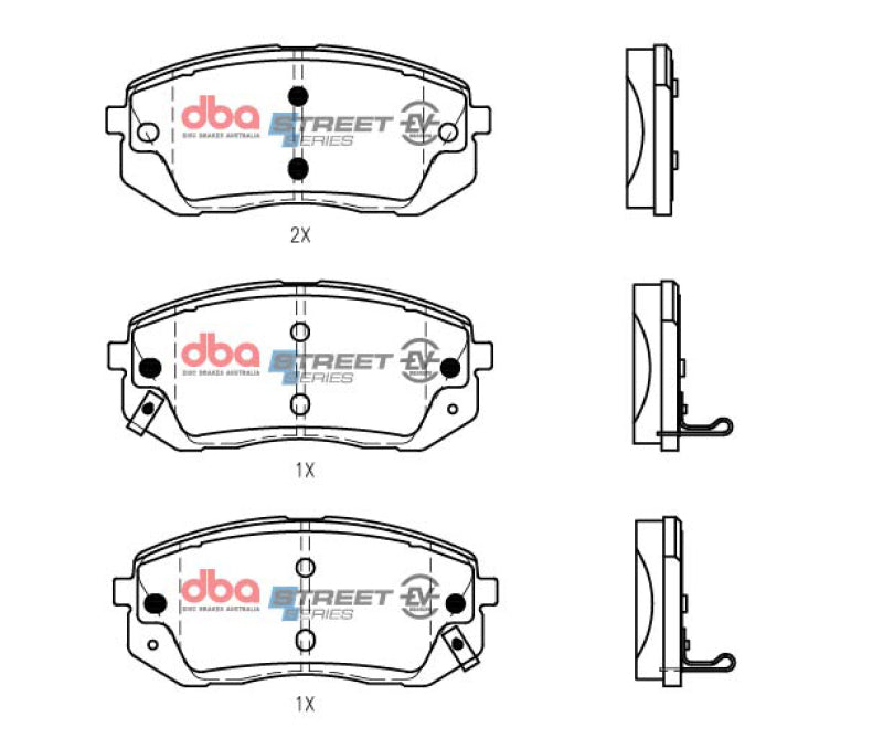 DBA Street Series Brake Pads - DBA 18-23 Hyundai Kona (w/A/T / 305mm Front Rotor) AWD Front SSEV Street Series Brake Pads