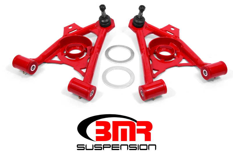 BMR Control Arms - BMR 94-04 Mustang Lower Non-Adj. A-Arms (Poly) w/ Tall Ball Joint / Spring Pocket - Red