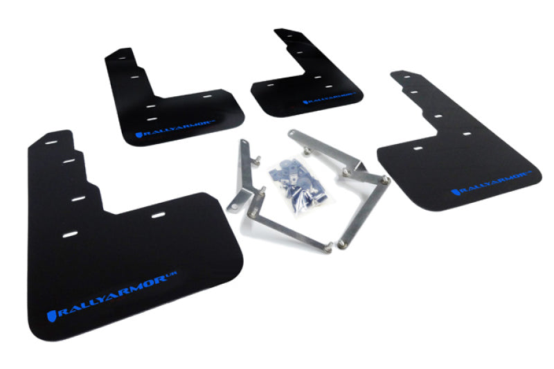 RAL UR Blk Flap/Blue Logo - Rally Armor 17-22 Honda Civic Type R Black UR Mud Flap w/Blue Logo