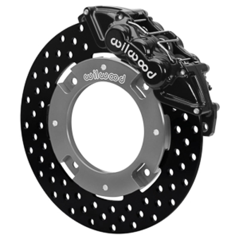 WIL UTV Big Brake Kits - Wilwood 17-21 Can-Am X3RS Black 6-Piston Front Kit 11.25in - Drilled Rotors