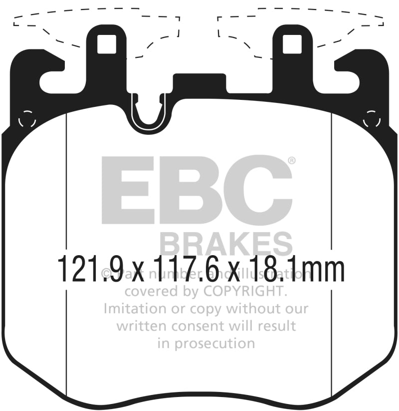EBC Yellowstuff Brake Pad Sets - EBC 2017+ BMW (Alpina) B7 xDrive 4.4L Twin Turbo Yellowstuff Front Brake Pads