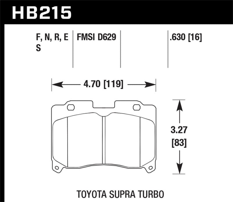 HAWK HPS 5.0 Brake Pad Sets - Hawk 93-98 Toyota Supra TT HPS 5.0 Street Front Brake Pads