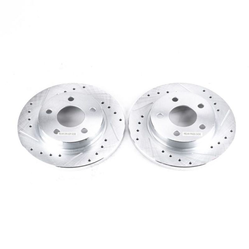 PSB Evolution Drill/Slot Rotor - Power Stop 93-05 Ford Taurus Rear Evolution Drilled & Slotted Rotors - Pair