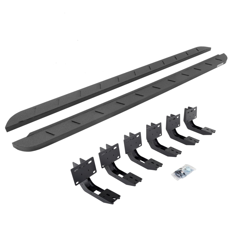 GOR RB10 Slim Running Boards - Go Rhino 19-22 Ram 1500 CC 4DR (Not Classic) RB10 Slim Running Boards Kit (w/Brackets) - Bedliner Ct
