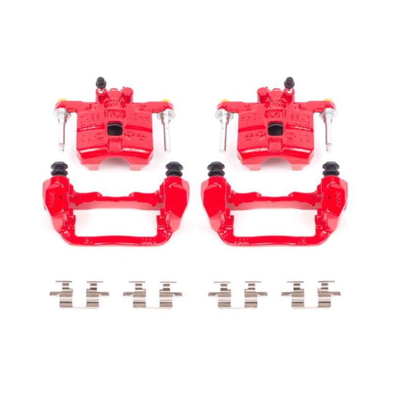 PSB Red Calipers - Power Stop 98-03 Subaru Forester Rear Red Calipers w/Brackets - Pair