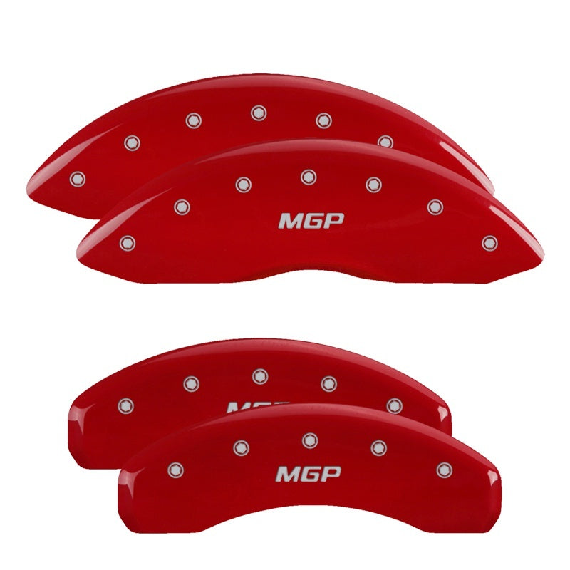MGP Caliper Covers 4 Standard - MGP 4 Caliper Covers Engraved Front & Rear MGP Red Finish Silver Characters 2018 Tesla S