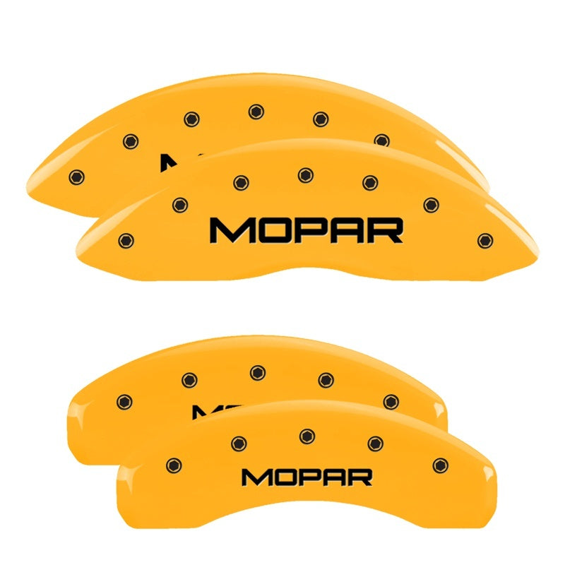 MGP Caliper Covers 4 Logo - MGP 4 Caliper Covers Engraved Front & Rear Mopar Yellow Finish Black Char 2008 Chrysler Aspen