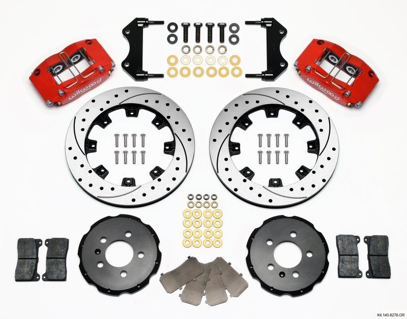 WIL Dynapro Brake Kit - Wilwood Dynapro Radial Front Kit 12.19in Drilled Red 99-03 Jetta IV & Golf IV