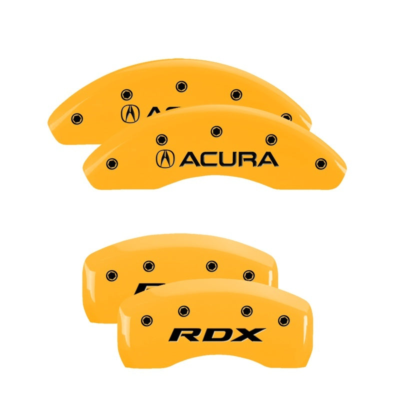 MGP Caliper Covers 4 Logo - MGP 4 Caliper Covers Engraved Front Acura Rear TLX Yellow Finish Black Char 2019 Acura RDX