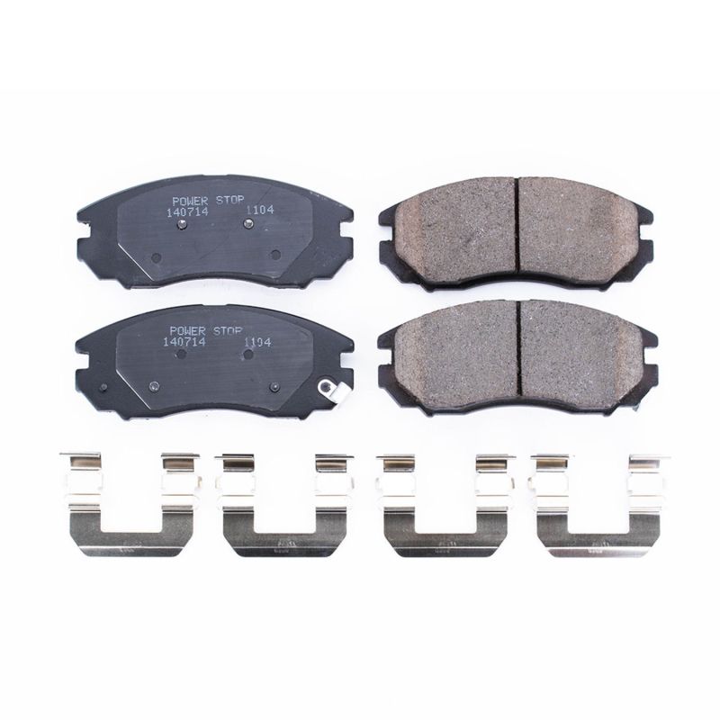 PSB Z17 Evolution Brake Pads - Power Stop 04-08 Hyundai Tiburon Front Z17 Evolution Ceramic Brake Pads w/Hardware