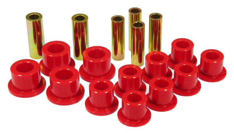PRO Spring/Shackle Bush- Red - Prothane 99-04 Ford F250 SD 4wd Rear Leaf Spring Bushings - Red