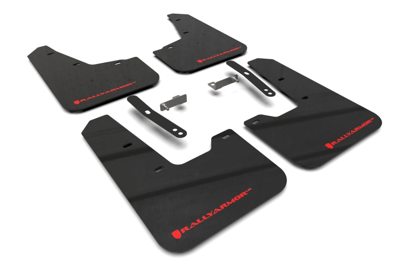 RAL UR Blk Flap/Rd Logo - Rally Armor 23-25 Kia Niro SG2 Black UR Mud Flap Red Logo