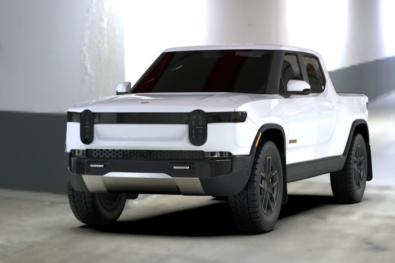 RAL UR Blk Flap/Rd Logo - Rally Armor 22-25 Rivian R1T Black UR Mud Flap w/Red Logo