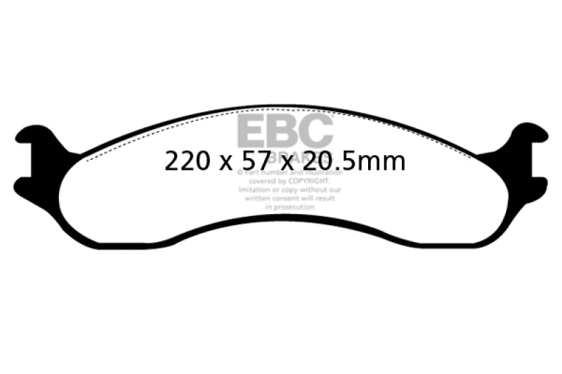 EBC Yellowstuff Brake Pad Sets - EBC 98-03 Dodge B250 B2500 Cargo 2500 Van 3/4 Ton Yellowstuff Front Brake Pads