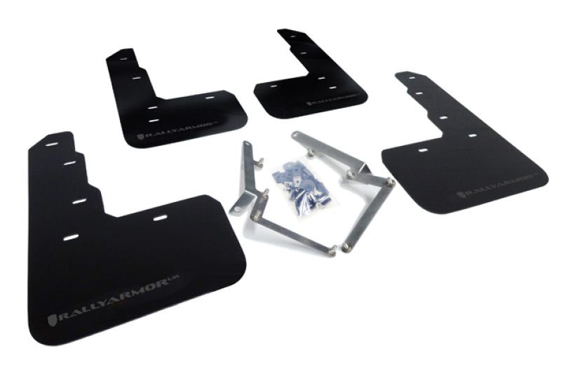 RAL UR Blk Flap/Dark Grey Logo - Rally Armor 17-22 Honda Civic Type R Black UR Mud Flap w/Dark Grey Logo