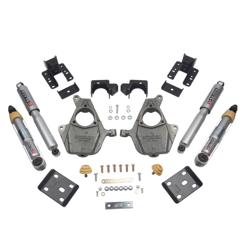 BT Lower Kit w SP Shocks - Belltech LOWERING KIT 16.5-17 Chevy Silverado All Cab 2WD 3-4F / 5-6R