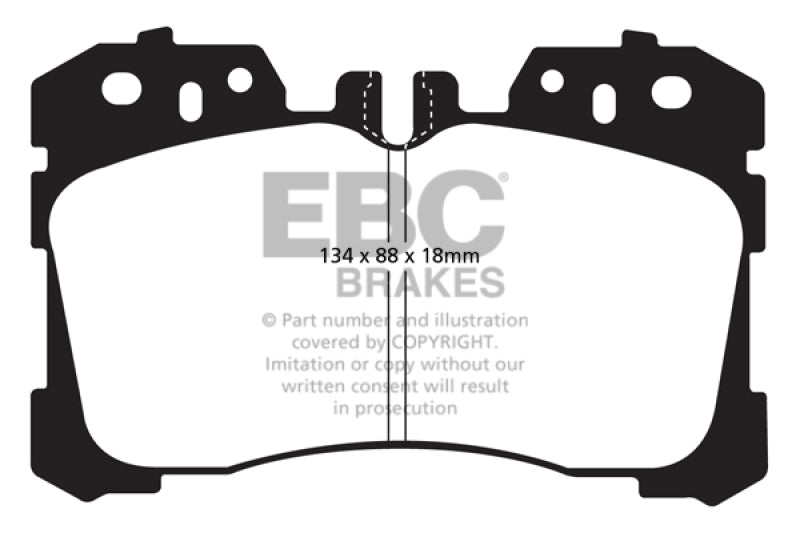 EBC Yellowstuff Brake Pad Sets - EBC 07+ Lexus LS460 4.6 Yellowstuff Front Brake Pads