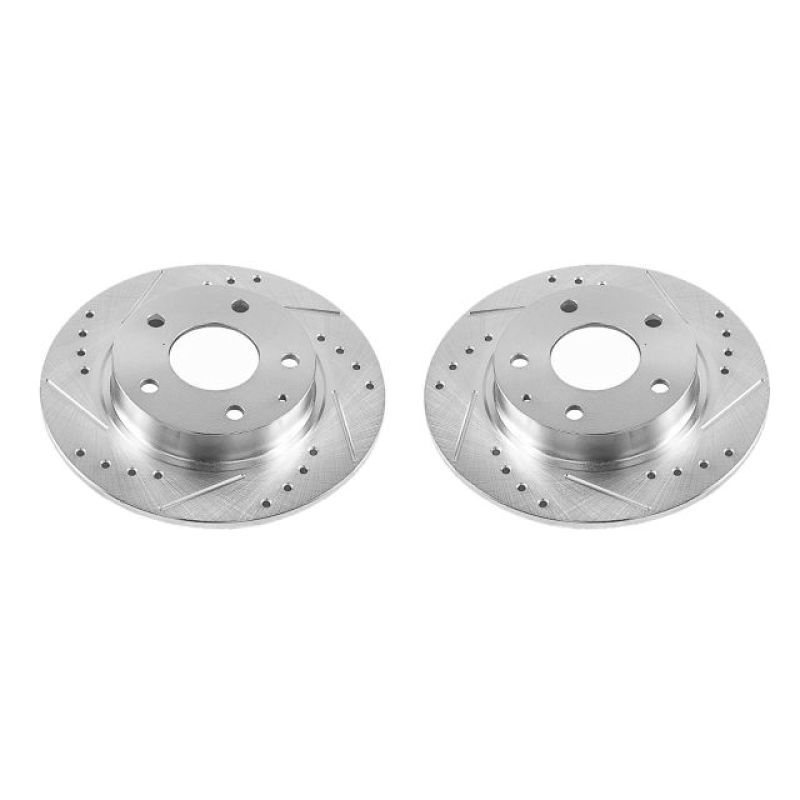 PSB Evolution Drill/Slot Rotor - Power Stop 14-18 Mazda 3 Rear Evolution Drilled & Slotted Rotors - Pair