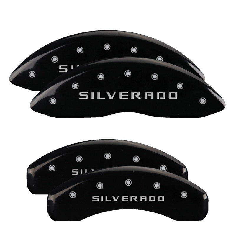 MGP Caliper Covers 4 Logo - MGP 4 Caliper Covers Engraved Front & Rear Silverado Black Finish Sil Char 2019 Chevy Silverado 1500