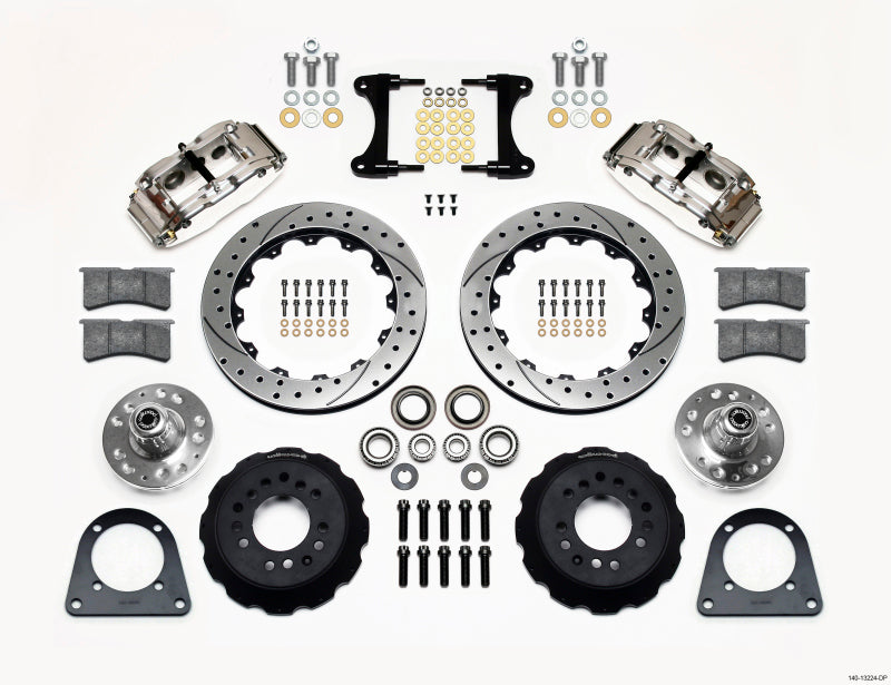 WIL Superlite Brake Kit - Wilwood Narrow Superlite 6R Front Hub Kit 12.88in Drill Pol TCI-IFS 71-78 (Pinto Based)