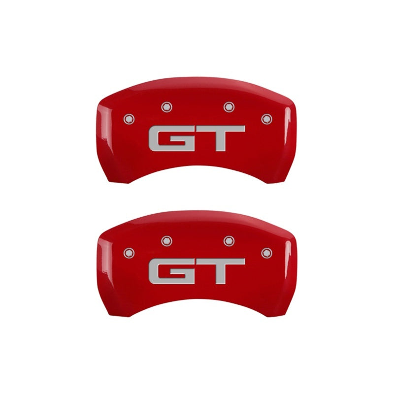 MGP Caliper Covers 2 Logo - MGP Rear set 2 Caliper Covers Engraved Rear 2015/GT Red finish silver ch