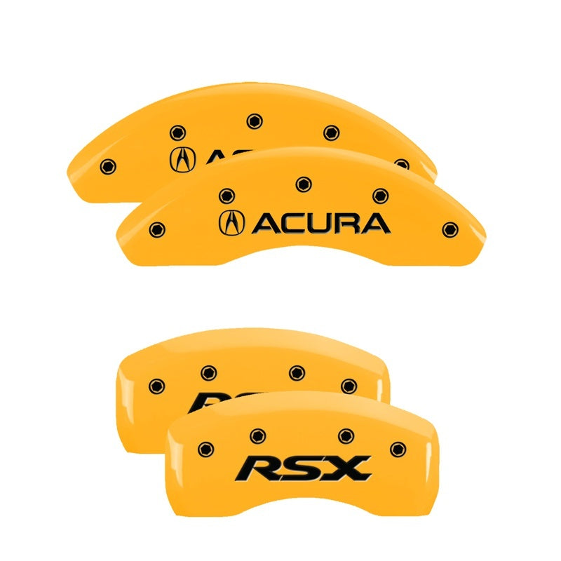 MGP Caliper Covers 4 Logo - MGP 4 Caliper Covers Engraved Front Acura Rear RSX Yellow Finish Black Char 2003 Acura RSX
