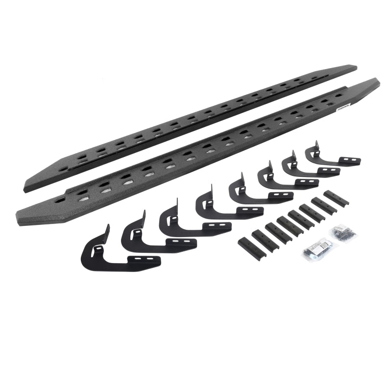 GOR RB20 Slim Running Boards - Go Rhino 15-19 GMC Sierra 2500/3500HD DC 4DR RB20 Slim Running Boards Kit (w/Brackets) - Bedliner Ct